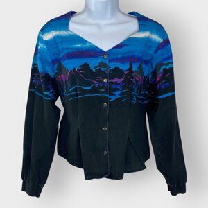 Vtg Cowgirls Rodeo Association by Roper Womens Shirt | Small | Mountains